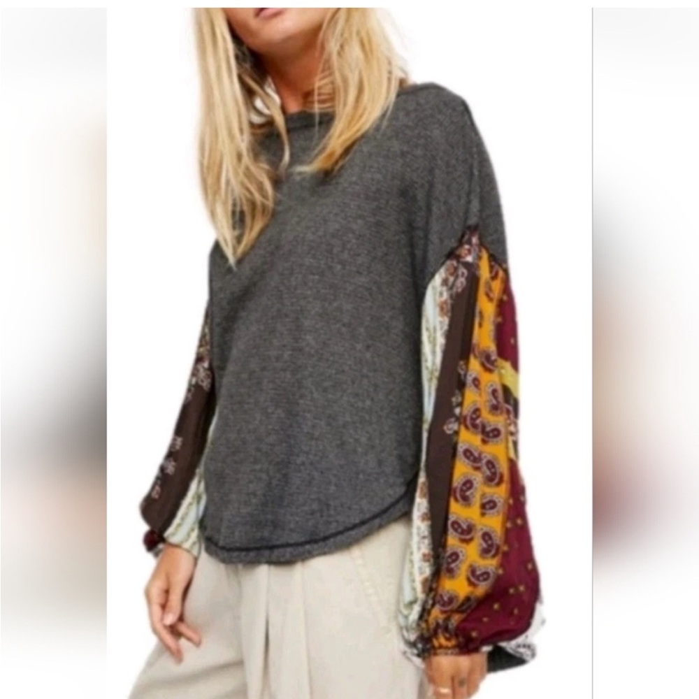 Free People We the Free thermal with patterned full sleeves fits XS-L EUC - Picture 1 of 7